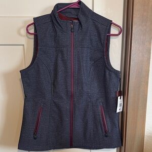 Shyanne Women's Dark Gray and Maroon Vest